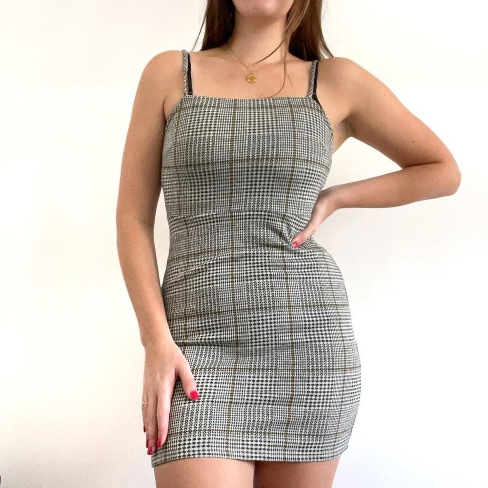 Windsor Houndstooth Bodycon Mini Dress